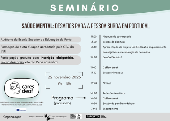 Seminário “Saúde Mental: Desafios para a Pessoa Surda em Portugal”